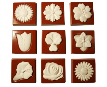 Cabrellon 63g - Set of 9 x 7g Flower Tasting Bars Polycarbonate Chocolate Mould